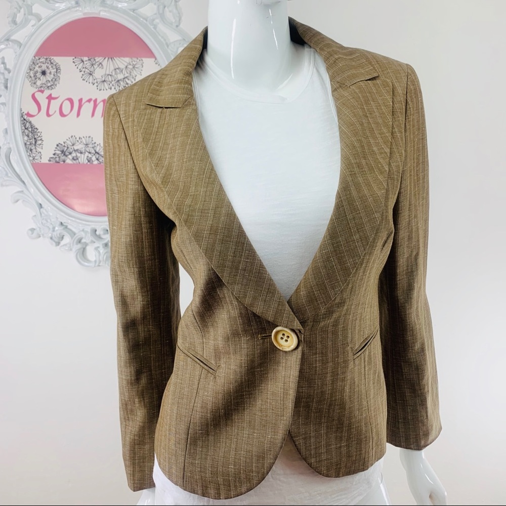 Lafayette 148 New York/ Pin Striped Brown Cream